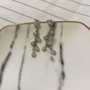 Delicate CZ in sterling silver earrings